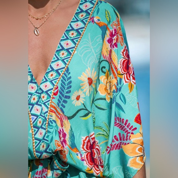 Cupshe Tropical Dolman Sleeve Casual Mini Dress - Picture 3 of 9